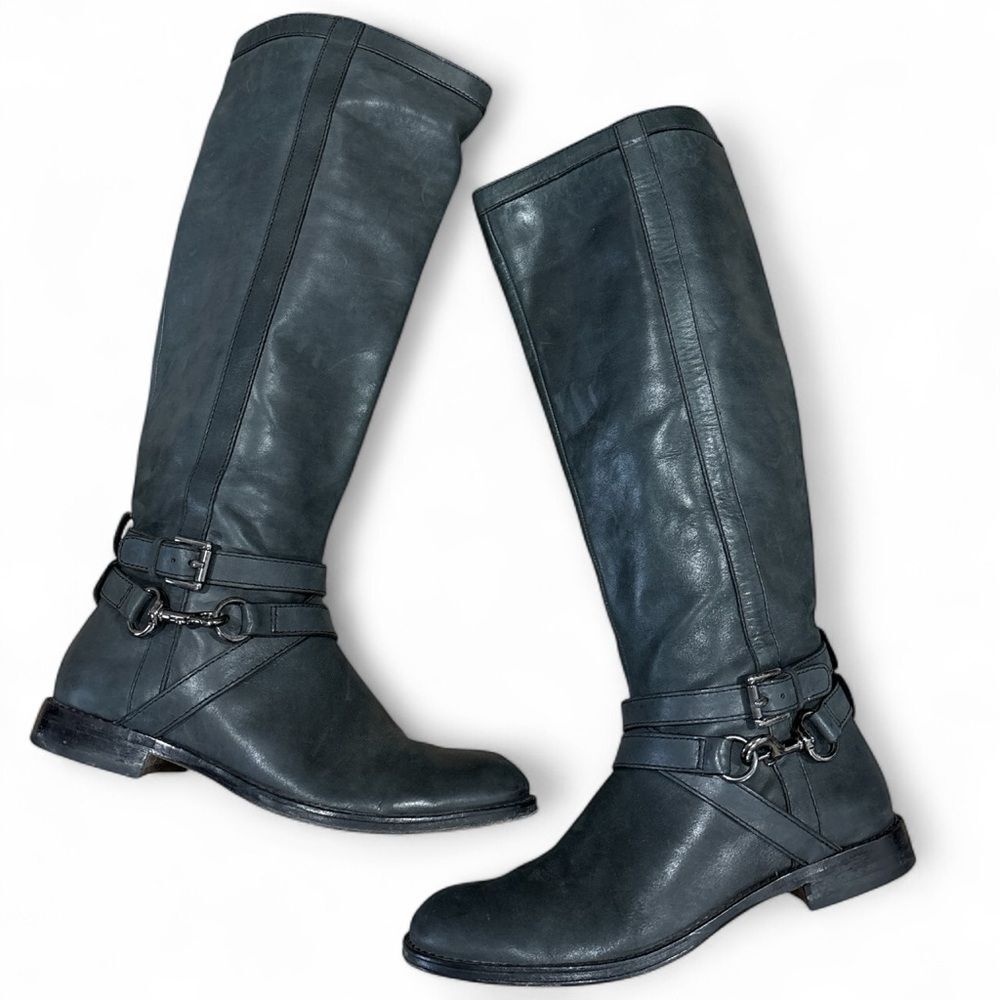 Coach Marlena Q1223 Tall Black Leather Riding Boots size 7B